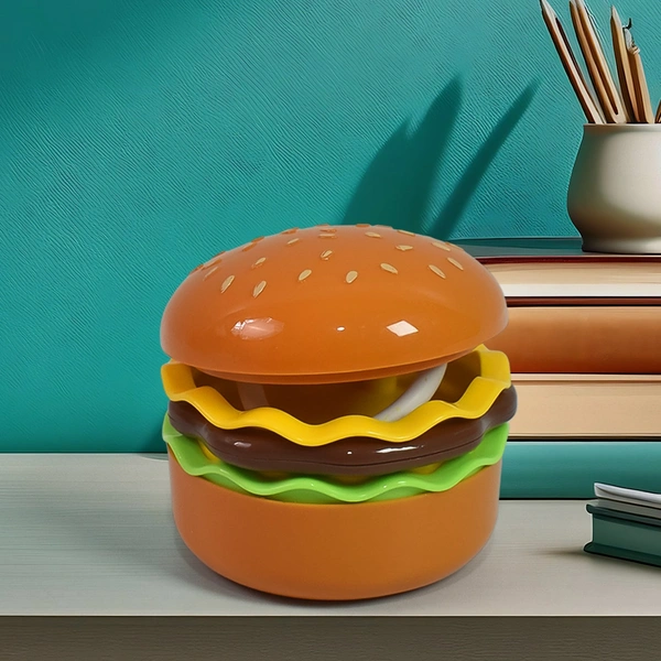 Burger Delight: Folding LED Night Lamp for Kids, Rechargeable Desk Lamp Study Desk Light for Study Room / Home / Office Burger Shape Decorative Table Top (1 Pc)