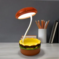 Burger Delight: Folding LED Night Lamp for Kids, Rechargeable Desk Lamp Study Desk Light for Study Room / Home / Office Burger Shape Decorative Table Top (1 Pc)