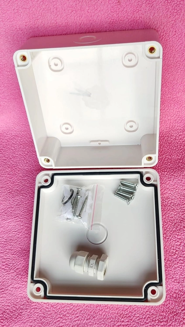 Nagar Infotech Nagar Infotech Heavy Duty Waterproof 5x5 PVC Junction Box For CCTV Camera With Cable Gland - 5x5