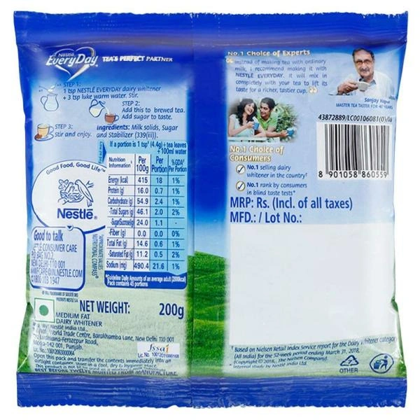 Nestle EveryDay Dairy Whitener 200 g (Pouch)