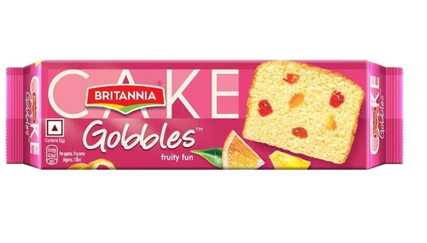 Britannia Gobbles - Bar Cake, Fruity Fun, Contains Egg, 115 g