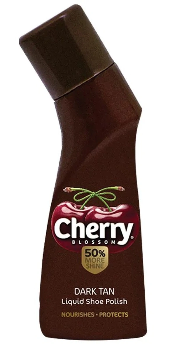 Cherry Blossom Liquid Shoe Polish, Dark Tan, 