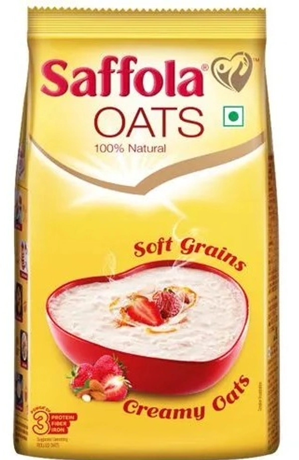 Saffola Rolled Oats - 100% Natural With High Protein & Fibre, Healthy Cereals, 200 g