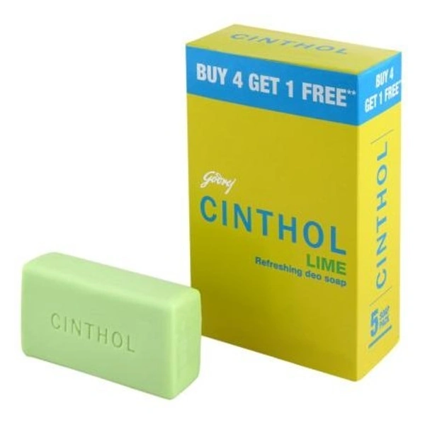 Godrej Cinthol Lime Refreshing Deo Soap 100 G (Buy 4 Get 1 Free)