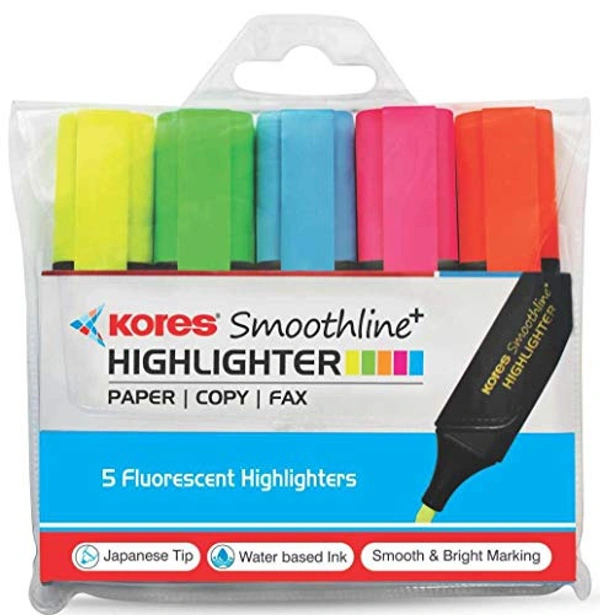 Kores smothline highlighter a pack of 5 Pr Pes