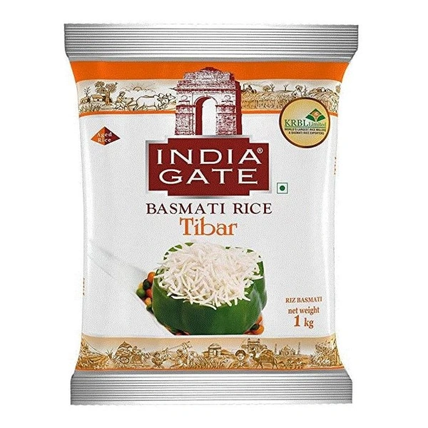 India Gate, Basmati Rice, Tibar, 1 kg