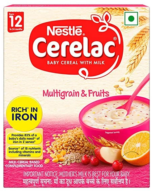 Nestle Cerelac (Baby cerela with milk) Multigrain & Fruits (300gm) form (12) to (24) months