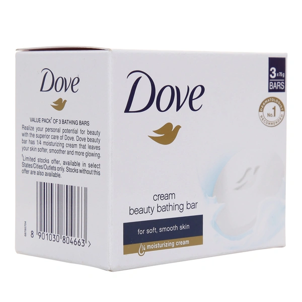Dove Cream Beauty Bathing Bar 75 gm Pack Of 3 Rs 119