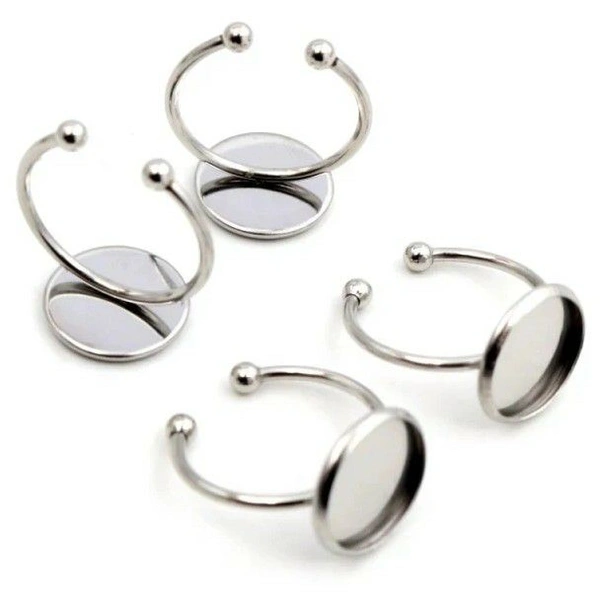 Ring Bezel Silver - Non-Tarnish - 10mm Cup