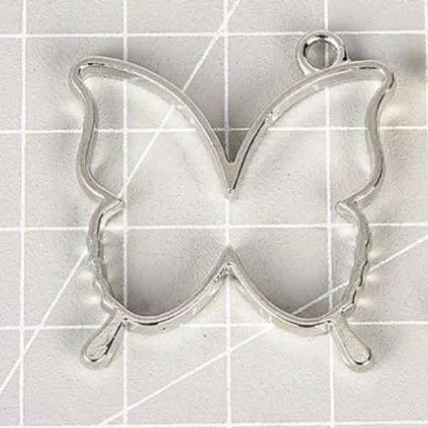 Butterfly Open Bezel - Silver - 5cm