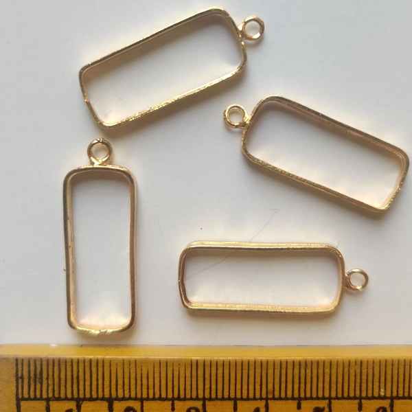 Rectangle Gold Open Bezel