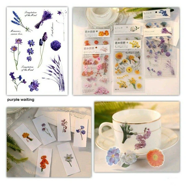 Purple Waiting Transparent Stickers