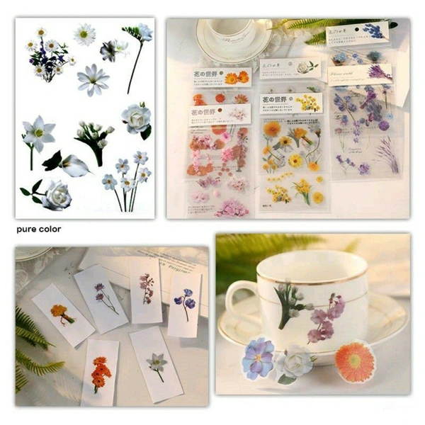 Pure White Color Transparent Stickers