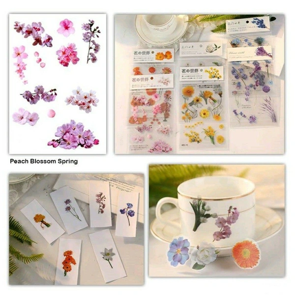 Peach Blossom Transparent Stickers