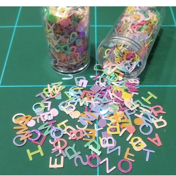 Alphabet Rainbow Holographic Sequins