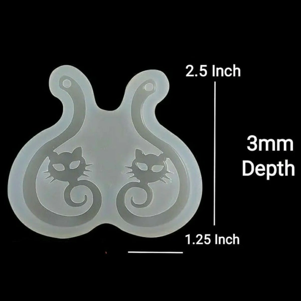 Hanging Cat Earrings Mold - 2.5"*1.25"