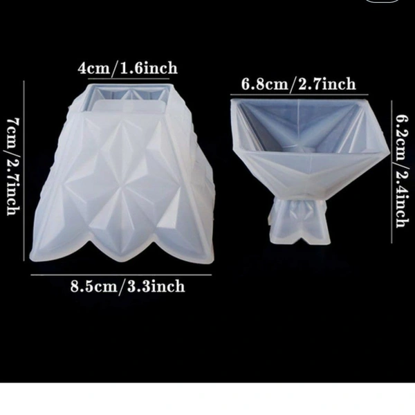 Diamond Pyramid Box Mold - Box 7*8.5*4 cm Lid 6.8*6.2 cm