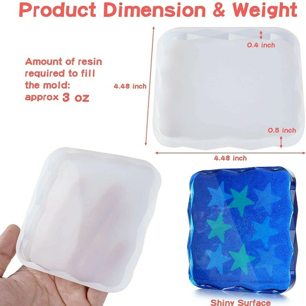4" Square Zig Zag Coaster - 4 In