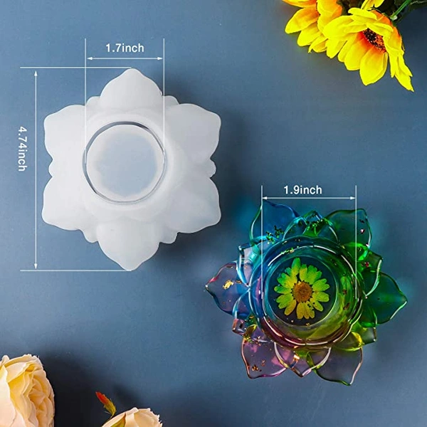 Lotus T-Light Candle Holder Mold - 4.7*1.7*1.9 In