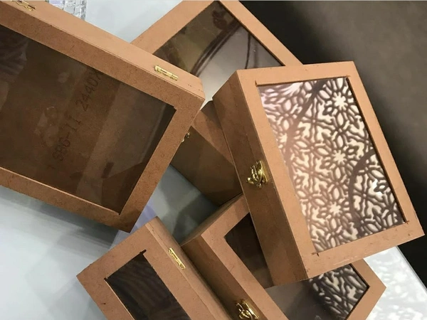 Wooden Boxes With Acrylic Lid - 8*8.5*4"