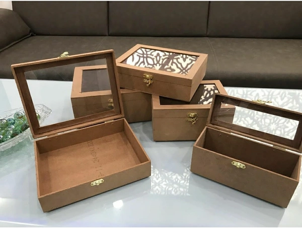 Wooden Boxes With Acrylic Lid - 8*8.5*4"