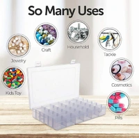 Storage Container Box (36 Adjustable Grids) - 10.8"*7"*1.7" In