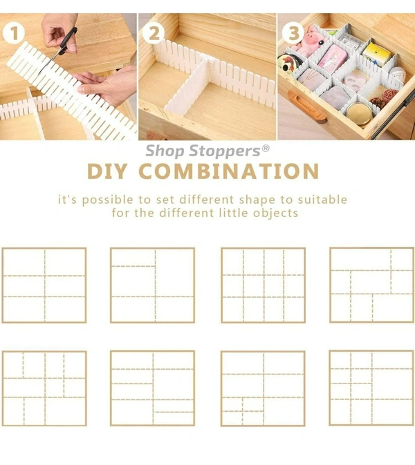 Adjustable Drawer Divider (8pcs) - Fuchsia Pink