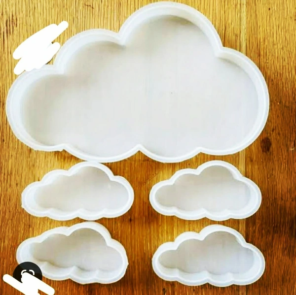 Set Of Five Cloud Molds - Big 10" Small 4" Depth 20mm