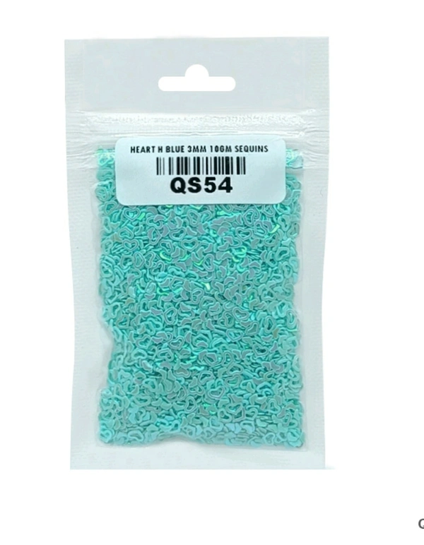 Sky Blue Heart Sequins - 10g