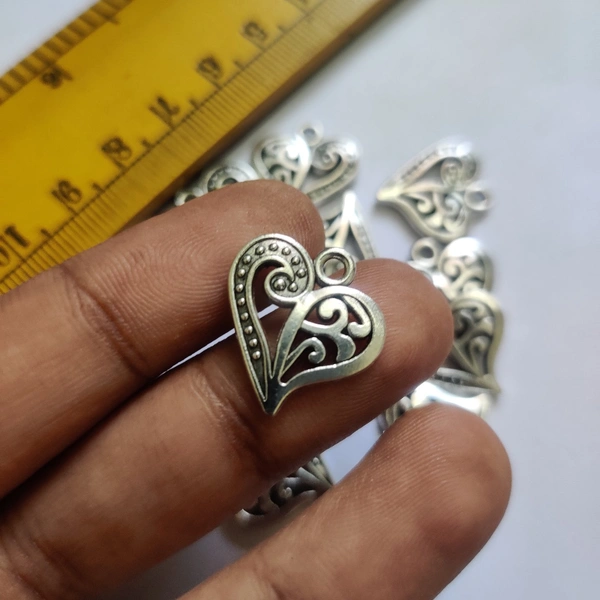 Heart Silver Charms