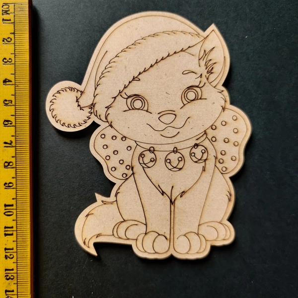 Cute Cat Engraved MDF
