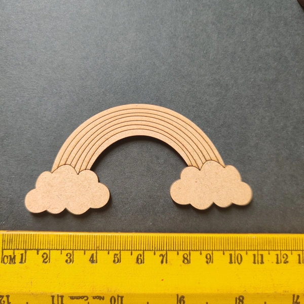 Rainbow Cloud Engraved MDF