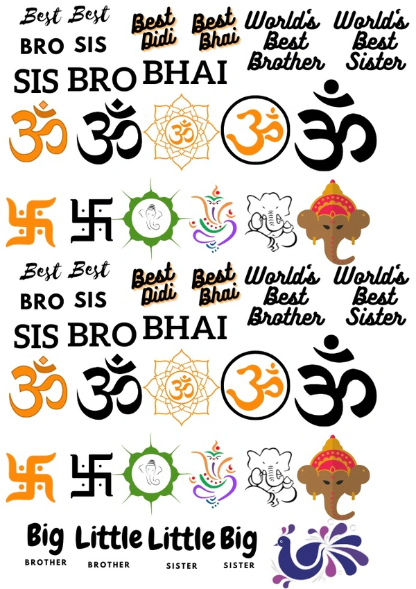 Rakhi stickers A6 Size