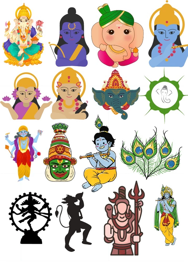 Hindu God Resin Stickers A6 Size