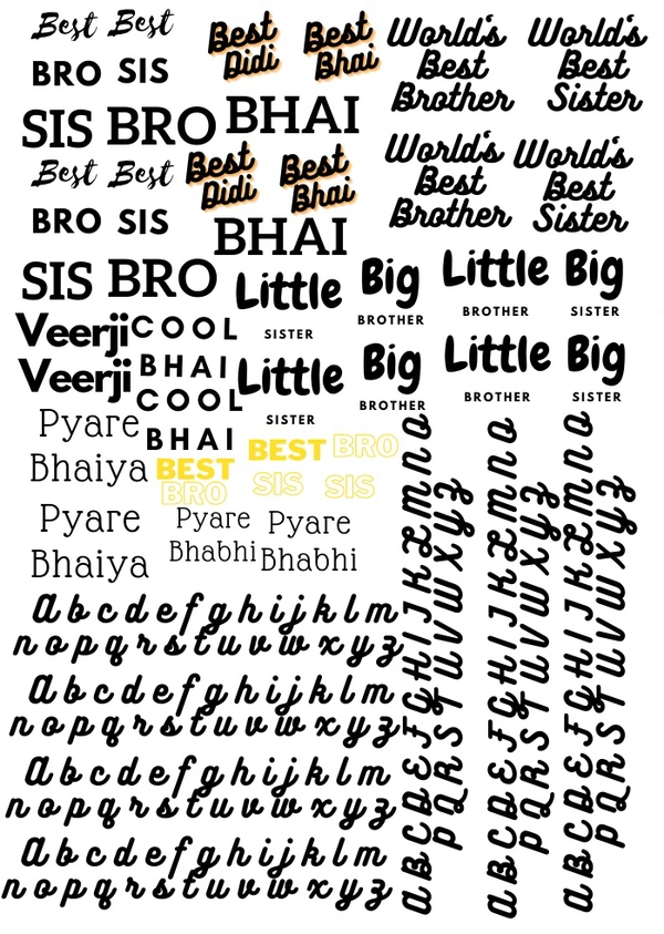 Rakhi Sticker Words A6 Size
