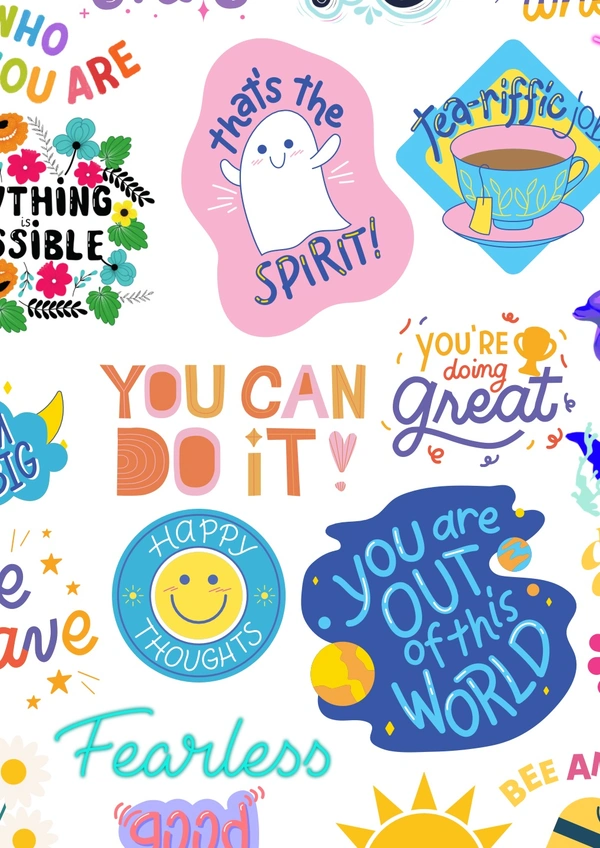 Resin Stickers Quotes A6 Size - A4