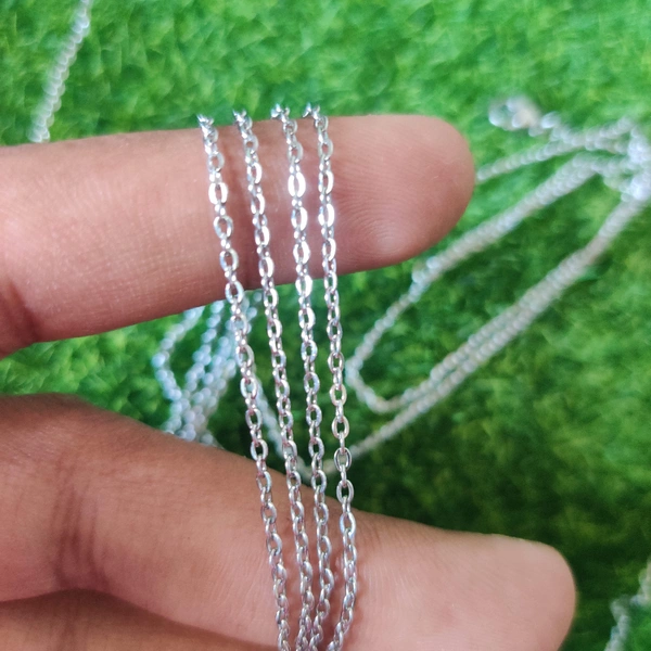 Silver Chain  ( Tarnish free ) - 17.75 In