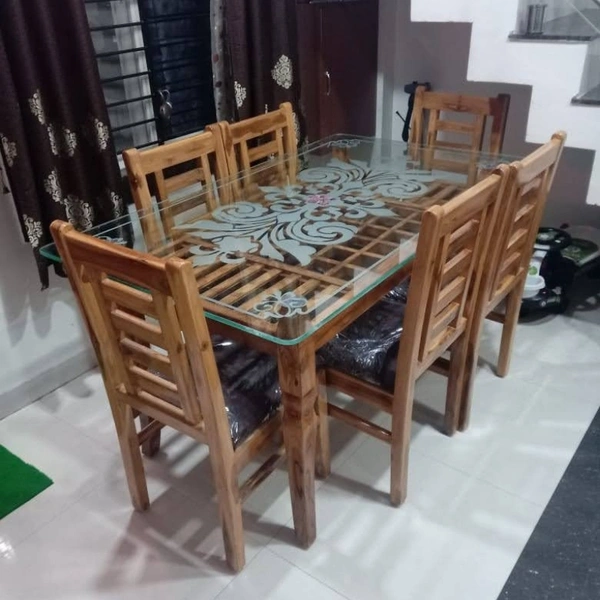 Ankita Furniture Teakwood Dining Table - natural