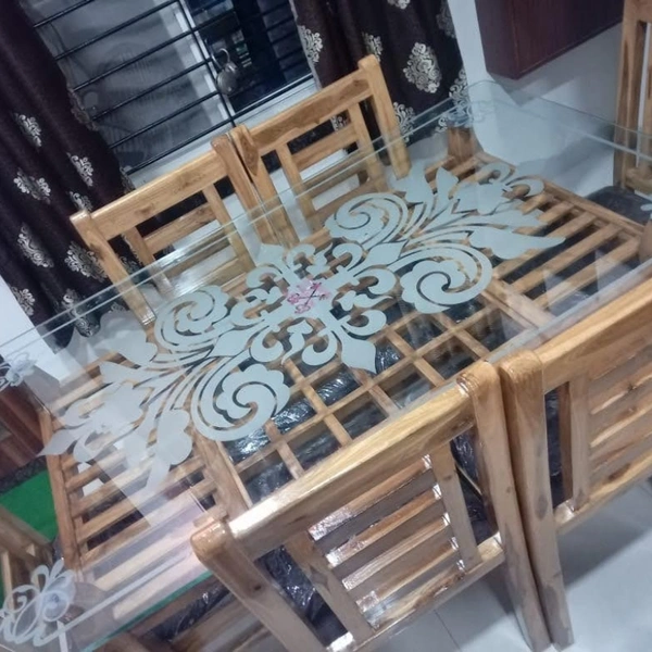 Ankita Furniture Teakwood Dining Table - natural