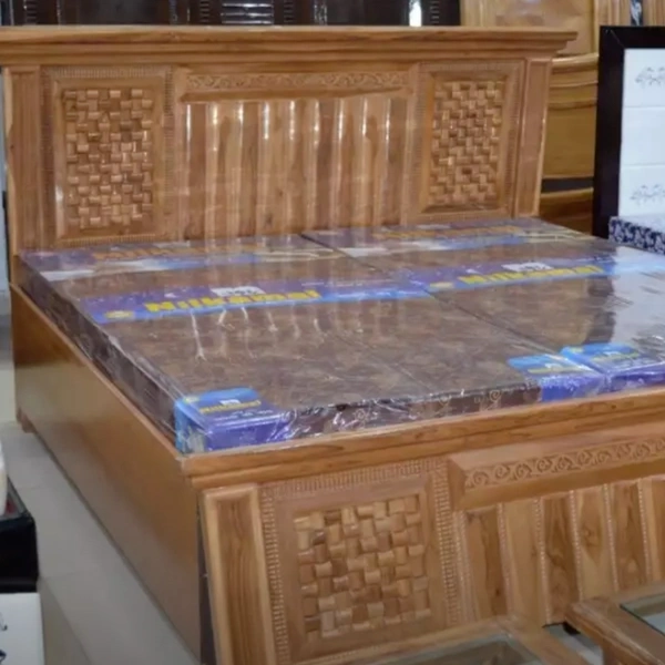 Ankitafurniture Teakwood Double Bed - TDB003