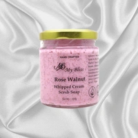 Rose Walnut Whipped Cream Scrub Soap - 150g