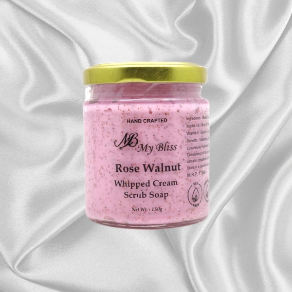 Rose Walnut Whipped Cream Scrub Soap - 150g