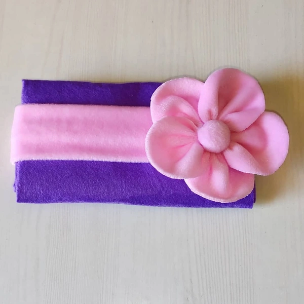 Soft Floral Headband  - Pink, Free Size