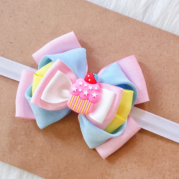 Cup Cake Headband  - Multicoloured, Free Size Stretchable