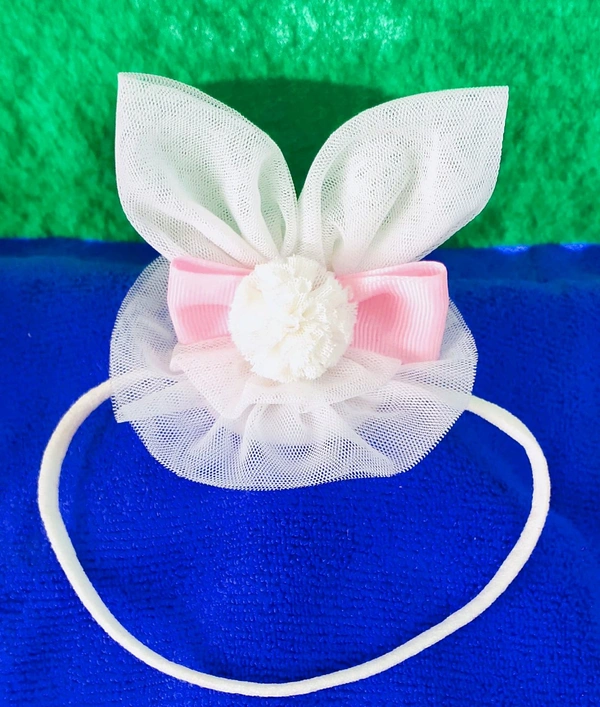 Rabbit/Bunny Ears Headband  - White, Free Size Stretchable