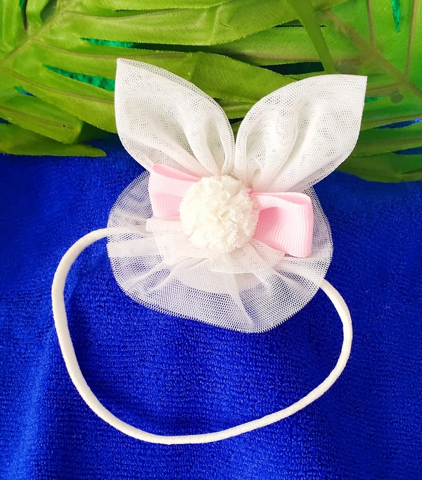 Rabbit/Bunny Ears Headband  - White, Free Size Stretchable