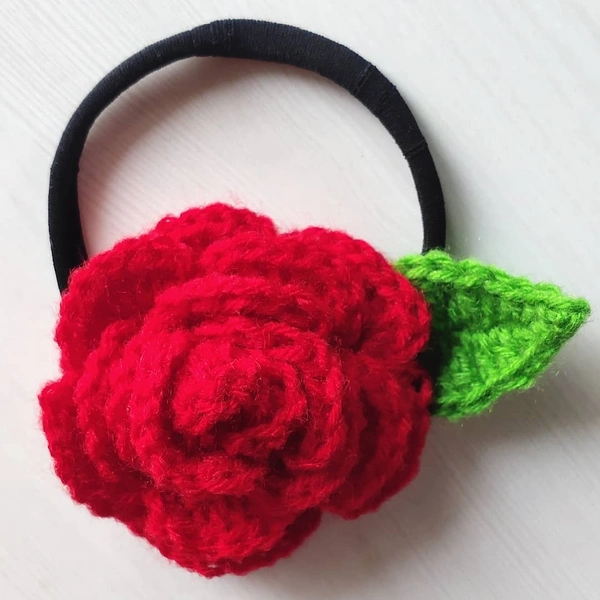 Rose Flower Baby Headband - Red, Free Size Stretchable Headband