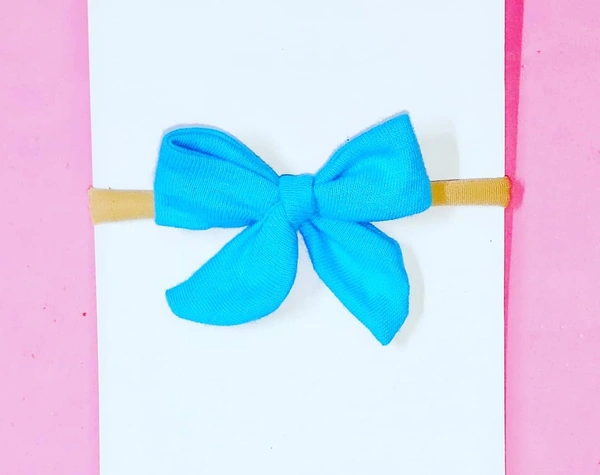 Soft Knot Bow Baby Headband - Bright Sky Blue, Free Size Stretchable Headband