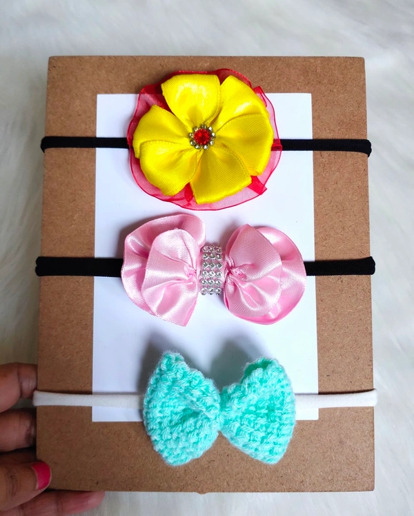 Baby Headbands Set - Free Size Headbands, White