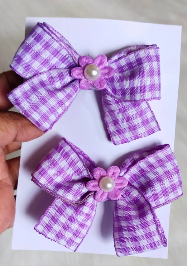 Hair Clips Set/pair in Violet/ light Purple Colour.  - Small